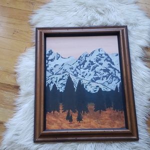 Hand painted photo of the mountains and forest